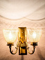 Rectangular Brass With Lustrous Glass Double Wall Sconce бра FOS Lighting Recta-GoldenCrincle207-WL2
