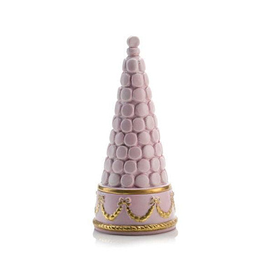 Chantilly baby macaron pyramid scented candle - pink & gold ароматическая свеча, Villari