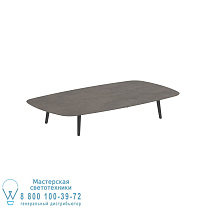 STYLETTO НИЗКИЙ СТОЛ ДЛЯ ГОСТИНОЙ 220x120CM АЛЮМИНИЕВЫЕ НОЖКИ АНТРАЦИТОВАЯ КЕРАМИЧЕСКАЯ СТОЛЕШНИЦА TERRA MARRONE Royal Botania