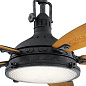 52" Hatteras Bay Fan Distressed Black люстра-вентилятор 310018DBK Kichler — фото 7