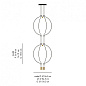 SPLIADP4OONELED Axolight Liaison Double S4 SP LED маленькая дизайнерская люстра золотой; чёрный — фото 1