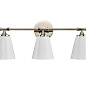 Vinoy 24.5 Inch 3-Light Vanity Light with High-Gloss White Metal Shades in Polished Nickel настенный светильник 37543 Kichler