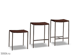 Klasen stool outdoor Уличный табурет из металла и кожаных ремней Minotti
