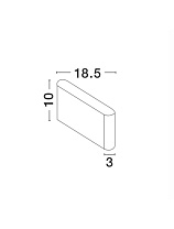 Dark Gray Aluminium Glass Diffuser LED 2x5 Watt 800Lm 3000K 220-240 Volt 50Hz Beam 2x60° IP54 Light Up & Down L: 18.5 W: 3 H: 10 cm