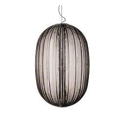 FN2240071_25 Foscarini Plass подвесной светильник с вытянутым овальным плафоном серого цвета