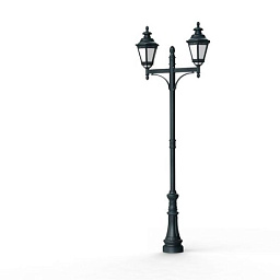 116243008 Roger Pradier Citadelle уличный фонарный столб с двумя плафонами в зелёной патине