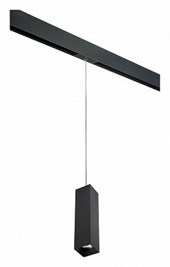 подвесной трековый светильник цилиндрической формы чёрного цвета для однофазного шинопровода