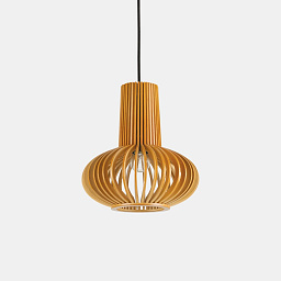 159850 Ideal lux Citrus подвесной светильник из дерева с округлым абажуром ламельной конструкции