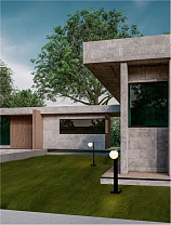 Sandy Black Aluminium & Opal Glass LED 8Watt 220-240Volt 326Lm 3000K IP65 L:12 W:21 H:60 cm