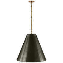 Goodman Large Hanging Lamp полированная старая латунь с бронзовым абажуром