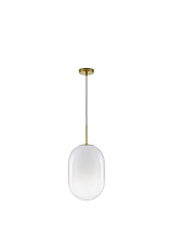Gradient White Glass Brass Gold Metal LED E14 1x5 Watt 100-240Volt IP20 Bulb Excluded D: 24 H: 120 cm