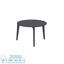 СТОЛИК TEA TIME Ø 60CM H40 АНТРАЦИТОВЫЙ КЕРАМИЧЕСКИЙ BIANCO STATUARIO Royal Botania