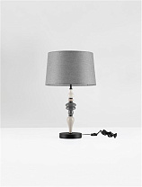 Matt Black Metal Grey & Brown Ceramic & Fabric Shade LED E27 1x12Watt 220-240Volt IP20 Bulb Excluded D:22 H:56 cm Cable L: 180 cm