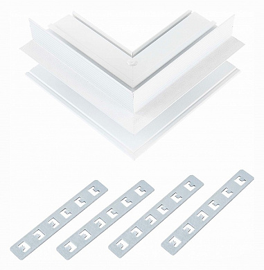 встраиваемый внешний угловой соединитель белого цвета для магнитных треков