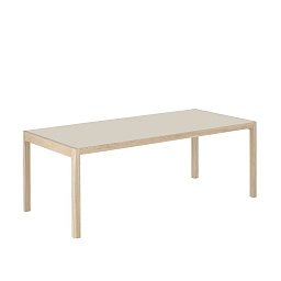 WORTAB200A02 Muuto Workshop обеденный стол прямоугольный теплый серый линолеум 92x200 см