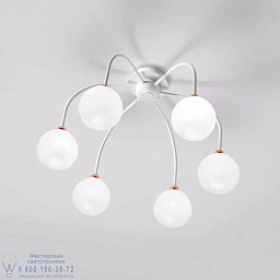 7210/P6 MM lampadari Dots потолочный светильник с шестью плафонами в виде белых сфер