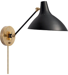 ARN2006BLK Visual Comfort Charlton настенное бра с коническим металлическим абажуром на поворотном кронштейне