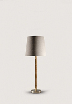 Dark Cane in Antiqued Brass shown with 10 Bongo Natural Linen with Cream Card lining
