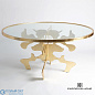 Ink Blot Dining Table-Gold Leaf-60 Global Views стол