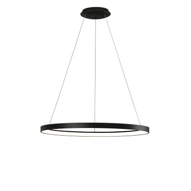 подвесной кольцевой светильник чёрного цвета, равномерное свечение