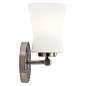 Brianne 9.5" 1 Light Wall Sconce with Satin Etched Cased Opal Glass  Classic Pewter настенный светильник 55115CLP Kichler — фото 1