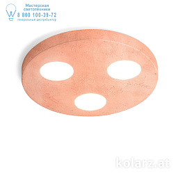 A1344.13R.Cu Kolarz Click потолочный светильник медного цвета с тремя круглыми плафонами
