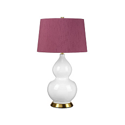 ISLA-AB-TL-PURPLE Elstead ISLA настольная лампа с глянцевым керамическим основанием и текстильным абажуром конической формы