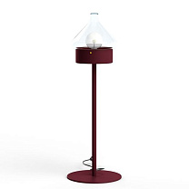 La Hutte N° 3; Clear glass E27 23W Plug; Wine red