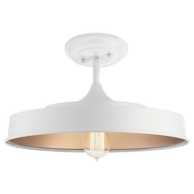 Elias 16" 1 Light Semi Flush White потолочный светильник 52098WH Kichler