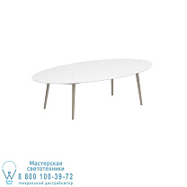 НИЗКИЙ ОБЕДЕННЫЙ СТОЛ STYLETTO 250X130CM АЛЮМИНИЕВЫЕ НОЖКИ С ПЕСОЧНО-КЕРАМИЧЕСКОЙ СТОЛЕШНИЦЕЙ БЕЛЫЙ Royal Botania