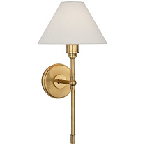 Parkington Large Tail Sconce антично-патинированная латунь с льняным абажуром