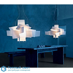 Big-Bang LED - Applique Foscarini Big подвесной светильник с многосекционным геометрическим плафоном из белого пластика