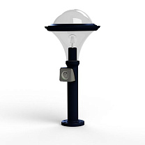 Dallas N° 7; Smoked polycarbonate E27 75W Plug; Steel blue