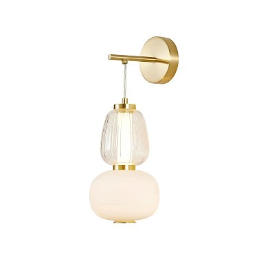Бра Favourite Bella 4057-1W — светодиодное бра с плафонами из выдувного стекла на золотом каркасе