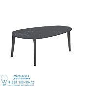 СТОЛИК ДЛЯ ЧАЯ 100X60CM H40 АНТРАЦИТОВЫЙ КЕРАМИЧЕСКИЙ NERO MARQUINA Royal Botania