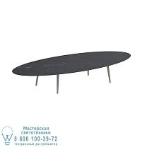 ВЫСОКИЙ СТОЛ STYLETTO 320X140CM, АЛЮМИНИЕВЫЕ НОЖКИ, ПЕСОЧНАЯ КЕРАМИКА, СТОЛ NERO MARQUINA Royal Botania