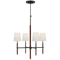 Bryant Small Wrapped Chandelier бронза и седельная кожа с льняными абажурами