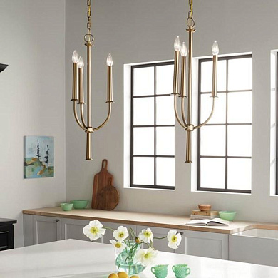Florence 28.5" 3 Light Pendant Brushed Natural Brass подвесной светильник 52496BNB Kichler