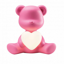 25005BP Qeeboo Teddy настольный светильник в виде розового медвежонка с подсвечивающимся сердцем
