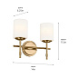 Ali 11.5" 2 Light Vanity Brushed Natural Brass настенный светильник 55141BNB Kichler