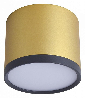 двухплафонный накладной светильник с матовым рассеивателем золотого цвета