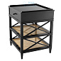 111692 Side Table Bahamas black finish natural cane Eichholtz