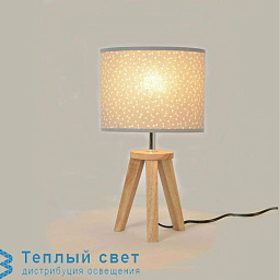 PR503372 91582 ETTORE Corep Yoga настольная лампа с деревянным основанием и тканевым абажуром