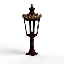 Louvre N° 3; one-piece clear glass E27 105W; Wine red