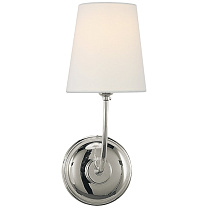 Vendome Single Sconce полированный никель с льняным абажуром