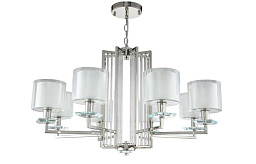 NICOLAS SP-PL8 NICKEL/WHITE Crystal Lux NICOLAS подвесная люстра с восемью цилиндрическими плафонами в хромовом оттенке