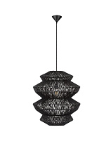 Black Rope Sandy Black Steel Base & Fabric Cable LED E27 1x12Watt 100-240Volt IP20 Bulb Excluded D:50 H:262 cm