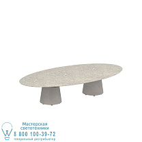 СТОЛ CONIX ELLIPSE 250X130 CM ВЫСОКИЕ НОЖКИ ДЛЯ ЗАЛОВ БЕТОН ЦЕМЕНТ СЕРЫЙ - СТОЛ СТОЛА КЕРАМИЧЕСКАЯ CEPPO DOLOMITICA Royal Botania