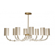 Bathroom Oval Lartigue Chandelier Clear crystal with French Brass Porta Romana