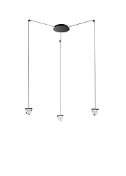 F41G01 Anthracite - 3000K Fabbian Tripla подвесной светильник с прозрачными плафонами на тросах